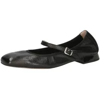 CAPRICE Damen Ballerinas aus Leder mit Riemen, Schwarz (Black