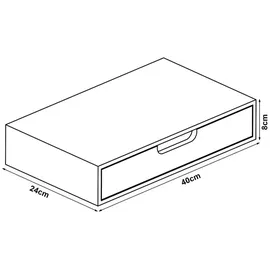 [en.casa] Wandregal 40 x 24 x 8 cm Weiß