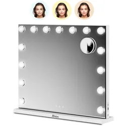 Hollywood Spiegel - Bluetooth-Lautsprecher - 58x48cm - Weiß - PRE-ORDER