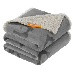 FEANDREA Wasserdichte Hundedecke Sherpa Fleece Grau XL