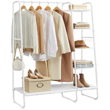 VASAGLE Garderobenständer mit Kleiderstange und Ablage Weiß