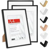 luxuskollektion Bilderrahmen A4 modern schwarz 21x29,7 cm 3er Set