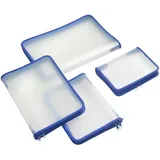 FolderSys Reißverschlussbeutel A5 transparent/blau 0,5 mm, 1 St.