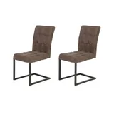 HELA Tische Freischwinger Donna Mikrofaser braun 2er Set