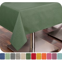 Beautex Tischdecke Tischdecke Tischläufer Leinen Struktur aus Baumwolle abwischbar (1-tlg) grün Eckig - 40 cm x 140 cm