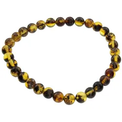 Armband OSTSEE-SCHMUCK "Ostsee-Schmuck Armband Kugel 6 mm Armband Kugel 6 mm", grün, Armbänder, Damen, 19cm, Bernstein