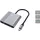 Conceptronic DONN13G 4-in-1 USB 3.2 Gen 1 (3.1 Gen 1) Type-C Grau