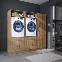 roomart S1 Waschmaschinen-Schrankwand 194 cm Eiche Holz