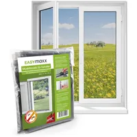 EasyMaxx Fliegengitter für Fenster mit Klettverschluss | Moskitonetz zuschneidbar