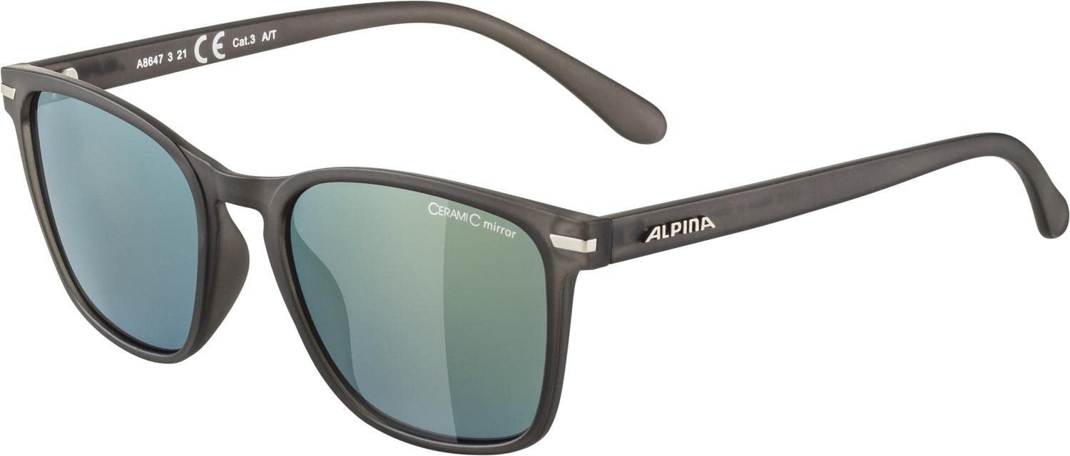 ALPINA YEFE - Verspiegelte und Bruchsichere Sonnenbrille Mit 100% UV-Schutz Für Erwachsene, grey transparent matt, One Size