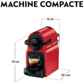 Krups Nespresso Kaffeemaschine Krups Inissia, Rot, Espressokocher für Kaffeepads YY5506FD