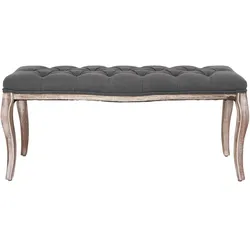 vidaXL Bank Leinen Massivholz 110x38x48 cm Dunkelgrau