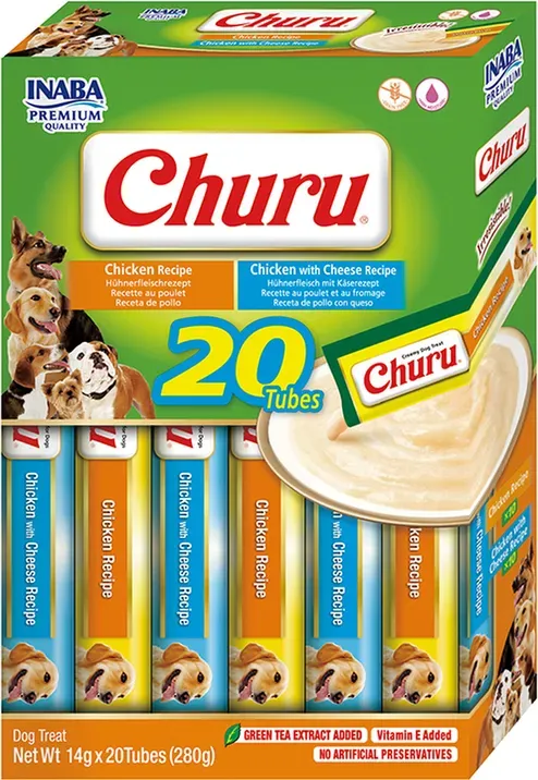 INABA Churu Hundefutter Mehrfachpack 2 Huhn-Sorten 20 Stücke