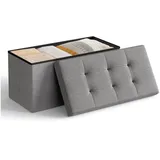 Songmics Sitztruhe LSF47G helllgrau Stoff 76,0 cm