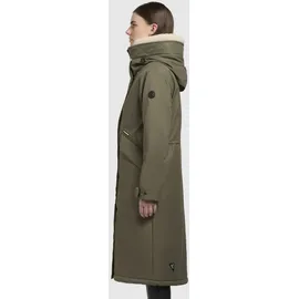 khujo Agneta Damen Wintermantel grün Parka Teddy