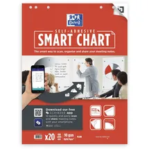 Oxford Flipchart-Papier selbstklebend 20 Blatt Weiß