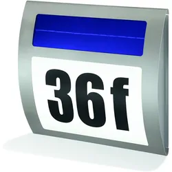 Beleuchtete Hausnummer Solar Wave, Edelstahl, IP44, Dämmerung