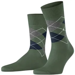 Burlington Herren Socken - Manchester, Rautenmuster, Bio-Baumwolle Grün 40-46