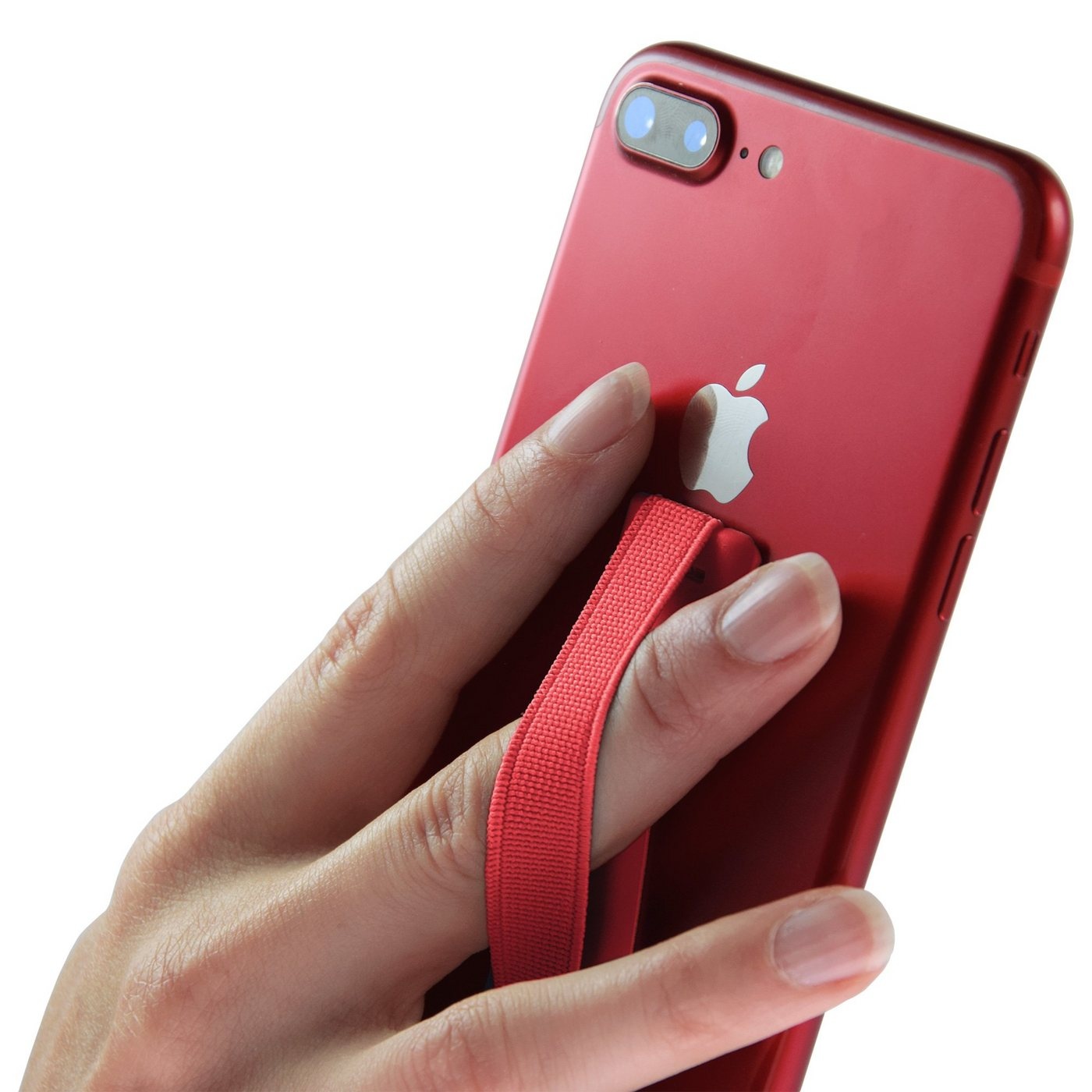 PhoneNatic Universal Finger-Halterung für Smartphones / Tablets Handy-Halterung rot