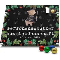 Mr. & Mrs. Panda Schoko Adventskalender Personenschützer Leidenschaft - Schwarz - Geschenk, Bodyguard, Dankeschön, Abschied, Danke, Schenken, Sch... - Schwarz