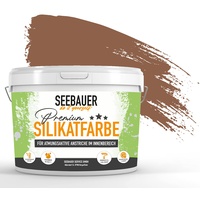 SEEBAUER diy® Silikatfarbe Braun für Innen (No. 601 Chestnut Tree 5,0 Liter) Mineralfarbe Brauntöne hohe Deckkraft