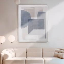 Bild mit Rahmen GILDE "Bild rechteckig Zerb blau; weiß H. 102 cm", blau (farbe bild(er): blau, weiß), B:82cm H:102cm T:4cm, Kunststoff, Leinwand, Bilder