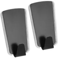 Metaltex pullCLEAN Inox Klebehaken, trapezförmig 2 Stück, schwarz