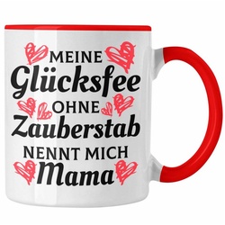 Trendation Tasse Trendation – Mama Tasse mit Spruch Geschenk Muttertag von Tochter Sohn Mutter Kaffeetasse Spruch rot