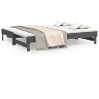 VidaXL Tagesbett Ausziehbar Grau 2x(90x200) cm Massivholz Kiefer