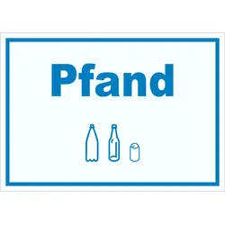 HB-Druck Pfand Mülltrennung Schild Text Symbol Flasche Dose Mehrweg Geld waagerecht A1 (594x841mm)