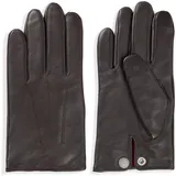 Hugo Lederhandschuhe »Jaan« mit Logo auf dem Knopf braun