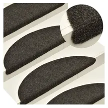 vidaXL Selbstklebende Treppenmatten 10 Stk. 56x17x3 cm Anthrazit Halbrund