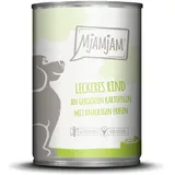 MjAMjAM leckeres Rind an gekochten Kartoffeln mit knackigen Erbsen