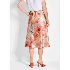 GOLDNER Midirock Damen Floral Orange 44