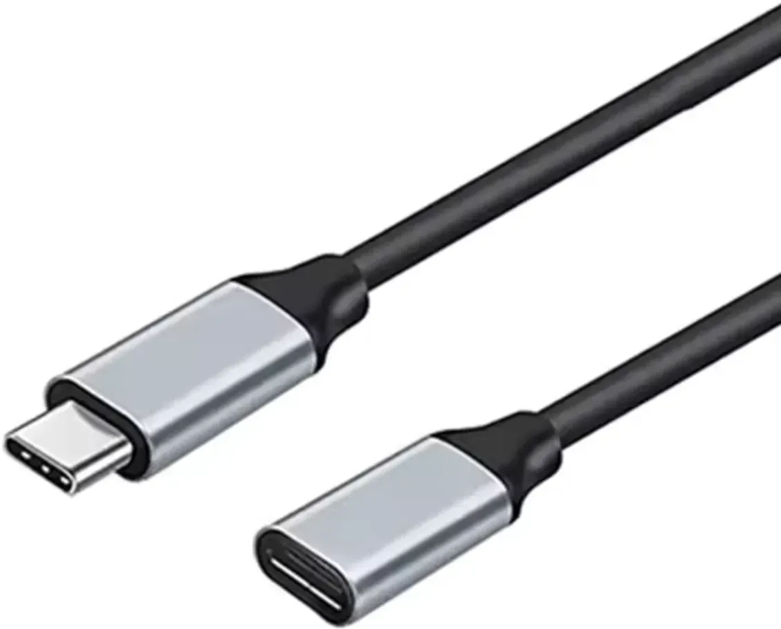 Nylon [USB C] 100W 4k 60FPS 10Gbps Verlängerungskabel / Datenkabel / Schnellladekabel [1m] für Laptop, Drucker, Smartphone, PC, Kamera