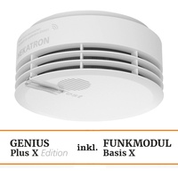 Hekatron Rauchmelder Genius PLUS X – Optional funk-vernetzbarer Brandmelder  – Rauchwarnmelder mit integrierter Batterie (10 Jahre Lebensdauer), LED