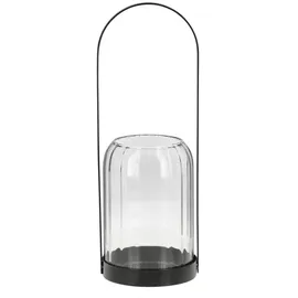 Möbel Kraft Windlicht   schwarz   Metall,Glas