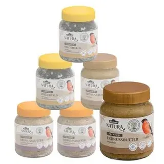 Dehner Natura Premium Wildvogelfutter Erdnussbutter im Glas, 3 x 2 Stk.