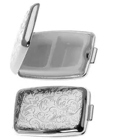 Pillendose Filigran (2 Fächer) | 4,5x6,5x1,5 cm | Premium Silber Plated versilbert | Edles Geschenk mit Box