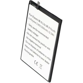 AccuCell Akku passend für Xiaomi Mi 8 Lite, Mi 8 Youth, Li-Polymer, 3,85V, 3200mAh, 12,3Wh, built-in, ohne Werkzeug
