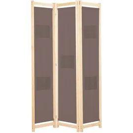 vidaXL 3-teiliger Raumteiler Braun 120 x 170 x 4 cm Stoff