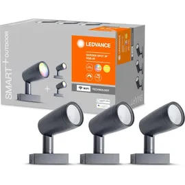 LEDVANCE Smart + WiFi LED Gartenstrahler Garten Spot 3er Set dunkelgrau 478497