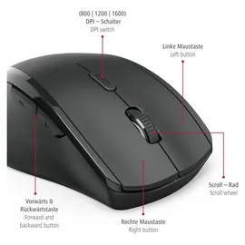 Hama Riano Optische Linkshändermaus schwarz (00182645)