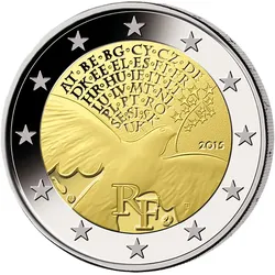 2 Euro Gedenkmünze "70 Jahre Frieden in Europa" 2015 aus Frankreich!