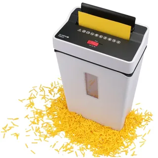 Olympia PS 55 CC Profi Aktenvernichter (mit Partikelschnitt, Sicherheitsstufe P4, Kreditkarte, 10 Blätter 80 g/m2, Papierschredder fürs Büro, Papiervernichter, Reißwolf mit Papierkorb, Sichtfenster)