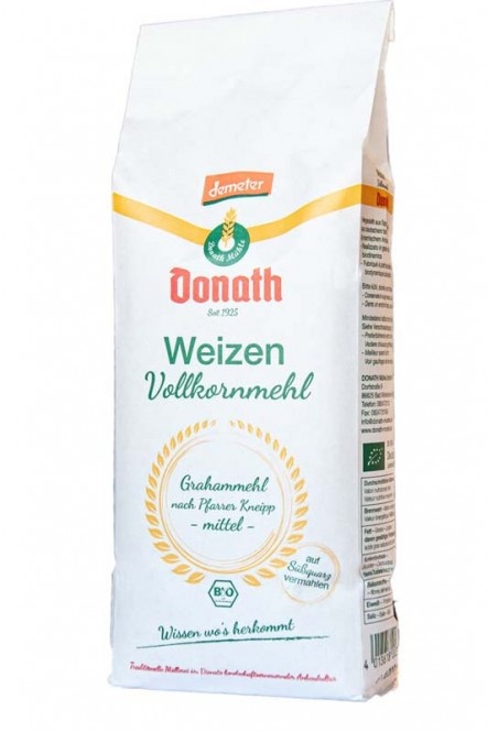 Donath Mühle Weizen Vollkornmehl demeter 1kg