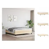 vidaXL Boxspringbett mit Matratze Creme 180x200 cm Stoff