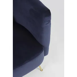 BIZZOTTO 2-Sitzer Sofa Tenbury, Samt-Optik, modern, Blau Dunkelblau, abziehbare Kissen, Metallgestell Gold