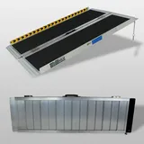 Baumarktplus TRUTZHOLM Rollstuhlrampe 122 cm Traglast 272 kg Alu grau schwarz beschichtet Auffahrrampe
