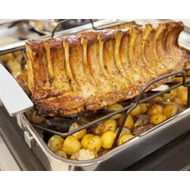 Demeyere Industry 5 Röstpfanne mit Röstgitter 39 x 33,7 cm - Schwarz/Silber